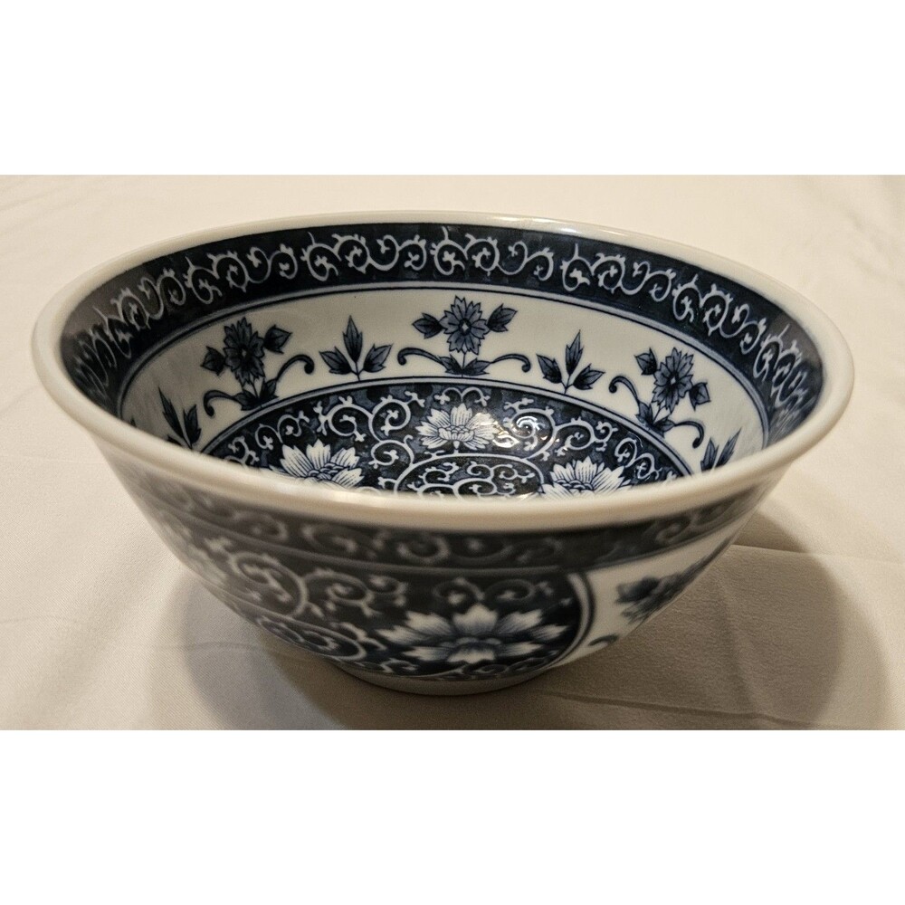 Vintage Andrea Sadek Asian Blue & White Bowl Made in Japan 5.75" Wide Mint Cond.